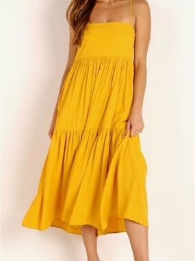 Capulet Mustard Tiered Maxi Dress